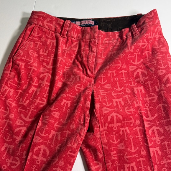 Vineyard Vines by Shep & Ian Red Anchor Corduroy Womens Pants Size 8‎ - Picture 1 of 10